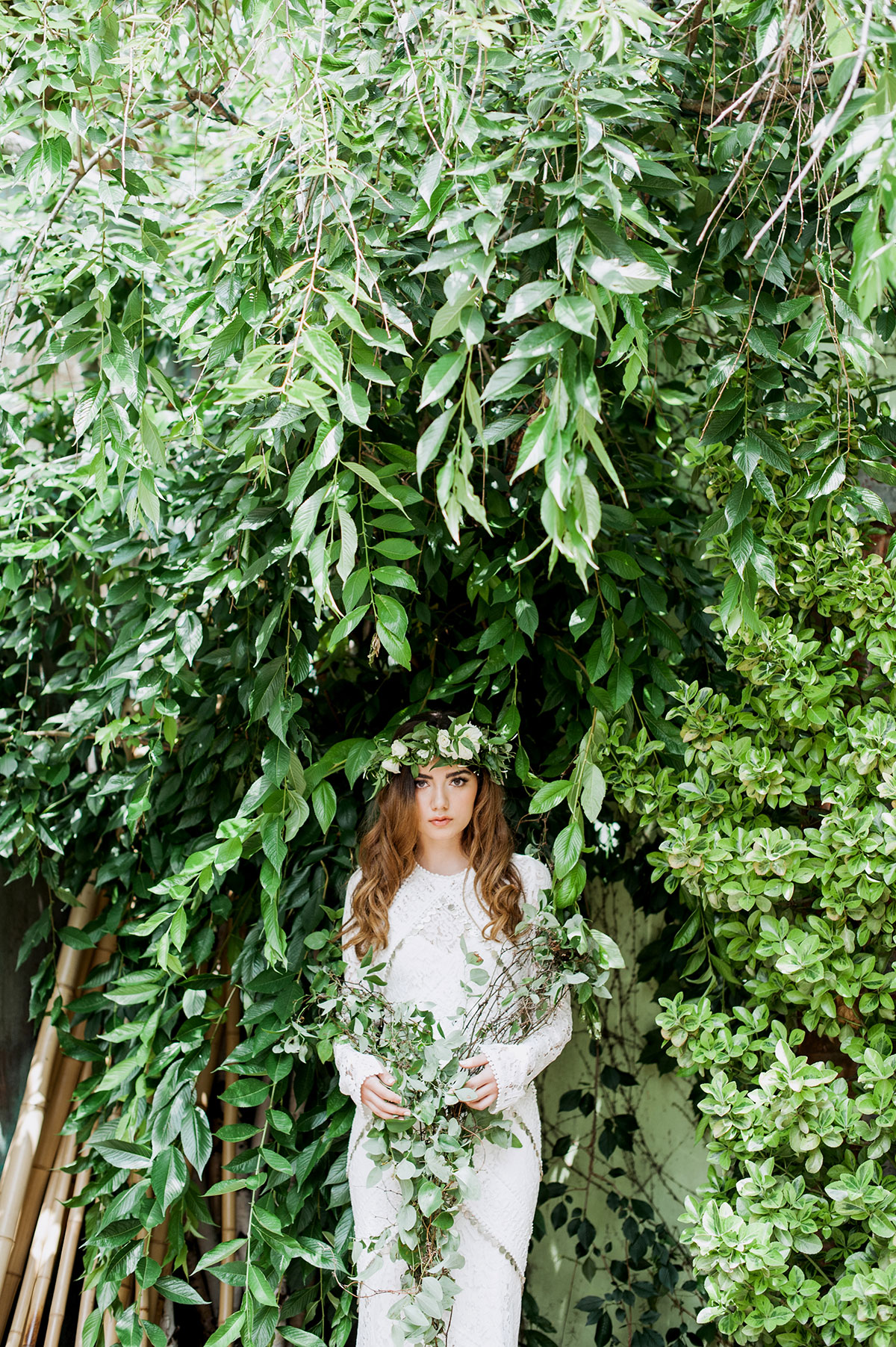 Brooklyn wedding; simple; raw modern aesthetic; natural beauty; bohemian bride; New York Wedding; minimal; white; green and gold; dancing and dessert; Christina Lilly Photography; Lovely Bride; Ivy & Aster; Rue De Seine; Sarah Seven; Bella Figura; My Moon Restaurant and Event Space
